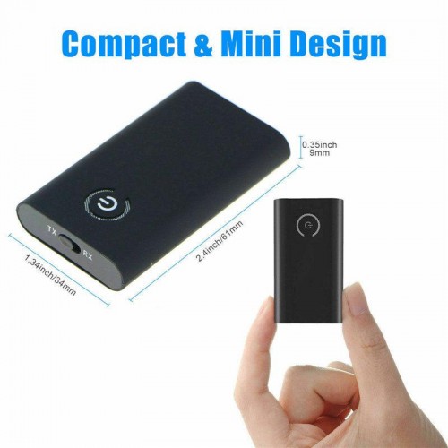 Wireless 2 in 1 Bluetooth 5.0 Transmitter & Receiver A2DP Audio 3.5mm Jack Aux Adapter